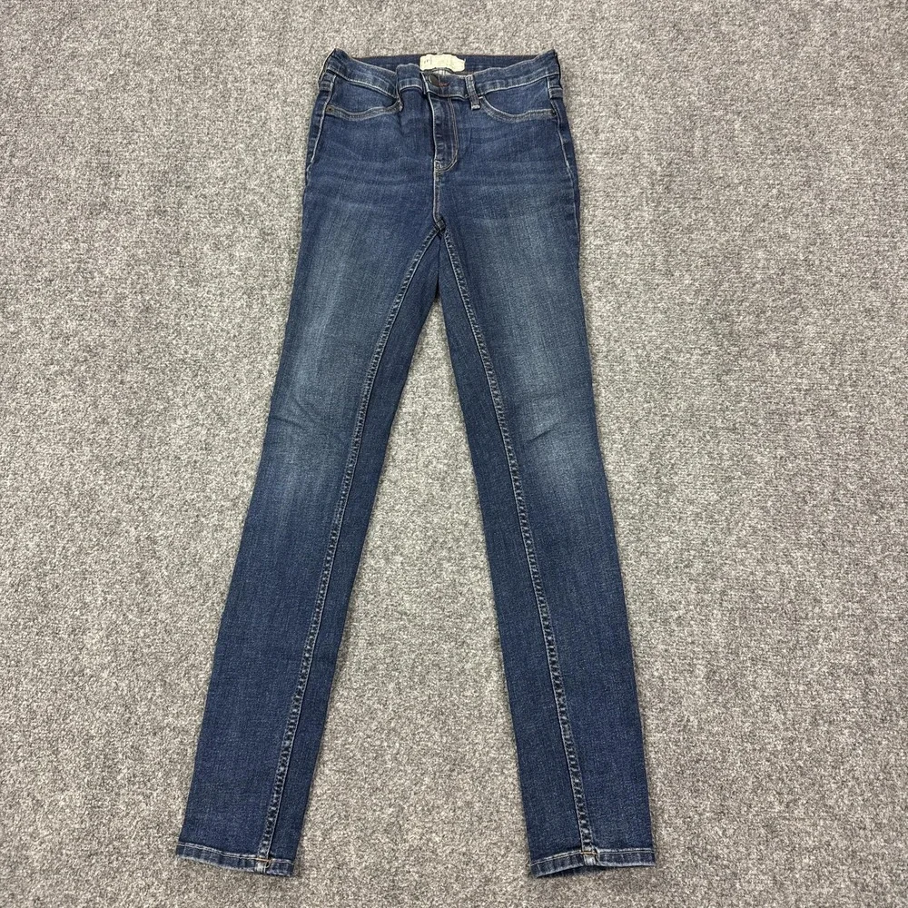 Free People Jeans Womens 26R Blue Medium Wash Mid Rise Skinny Stretch Denim